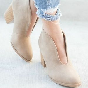 Pale tan color booties